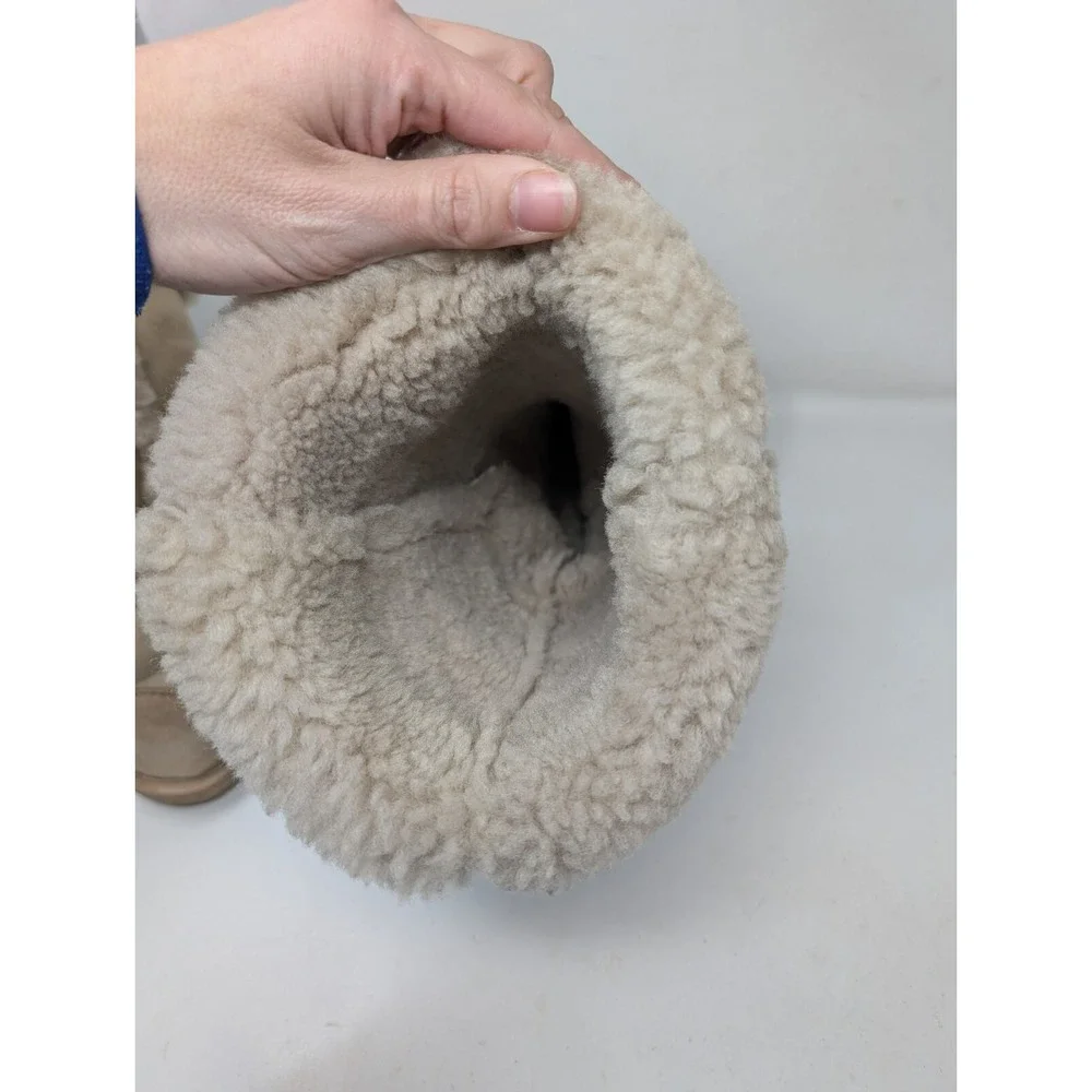 BORN Sheepskin Shearling Boots Women's Size 7 Suede Shilo W01295 Sheepskin VTG‎